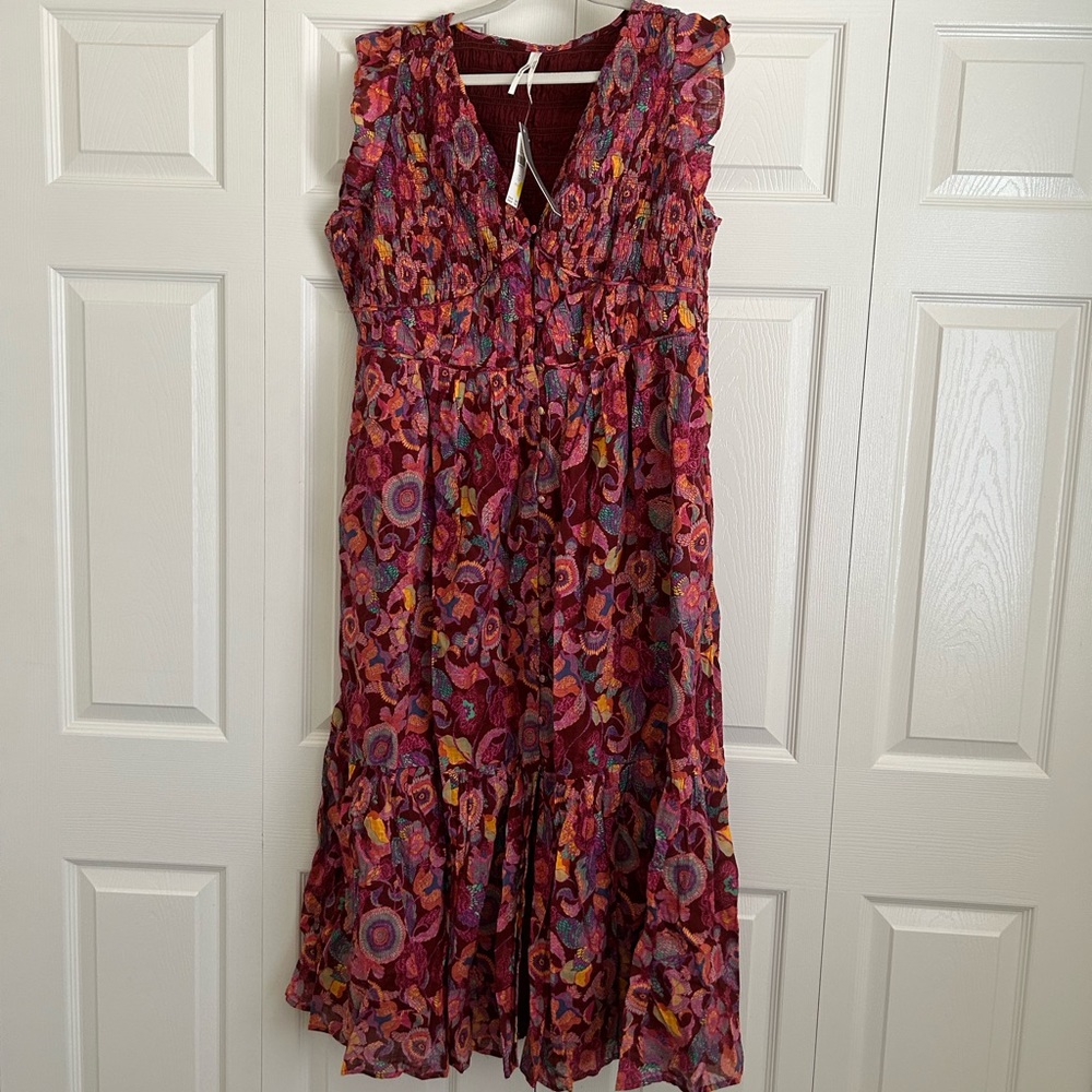 ANTHROPOLOGIE THE PEREGRINE MIDI DRESS. BRAND NEW WITH TAGS